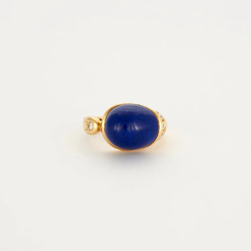Bague 46 Bague en or jaune sertie de lapis-lazuli et diamants 58 Facettes LP513/10
