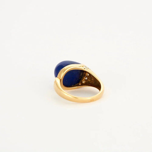 Bague 46 Bague en or jaune sertie de lapis-lazuli et diamants 58 Facettes LP513/10