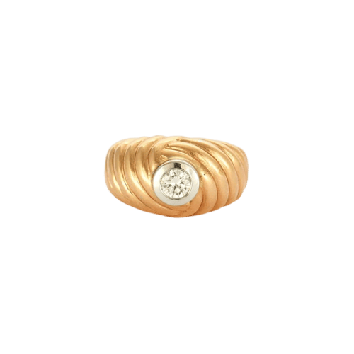 Bague 57 Bague en or jaune 750 sertie d’un diamant 58 Facettes LP772/12