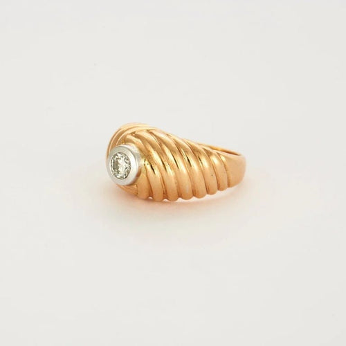 Bague 57 Bague en or jaune 750 sertie d’un diamant 58 Facettes LP772/12