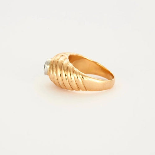 Bague 57 Bague en or jaune 750 sertie d’un diamant 58 Facettes LP772/12