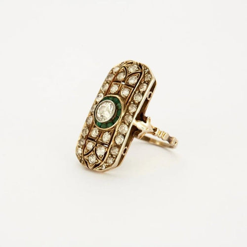 Bague 52 La Marquise Royale - Bague en or blanc et diamants, émeraudes 58 Facettes LP706/12
