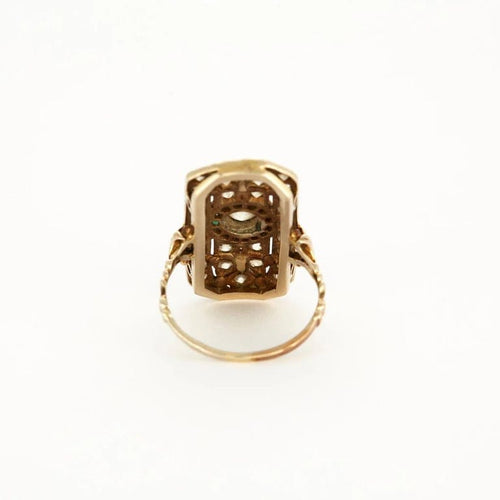 Bague 52 La Marquise Royale - Bague en or blanc et diamants, émeraudes 58 Facettes LP706/12