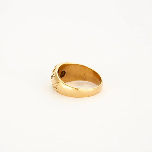 Bague 54 Printemps - Chevalière en or jaune 18K sertie d’un diamant 0,35 ct 58 Facettes LP592/12