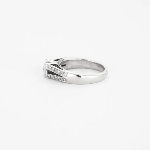 Bague 56 Bague en or blanc 750 sertie de diamants 58 Facettes LP544/12