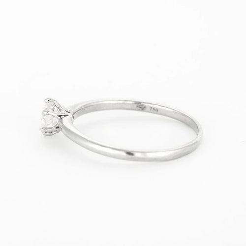 Bague 60 Solitaire - Bague en or blanc 18k et diamant 0,50 ct 58 Facettes LP371/10