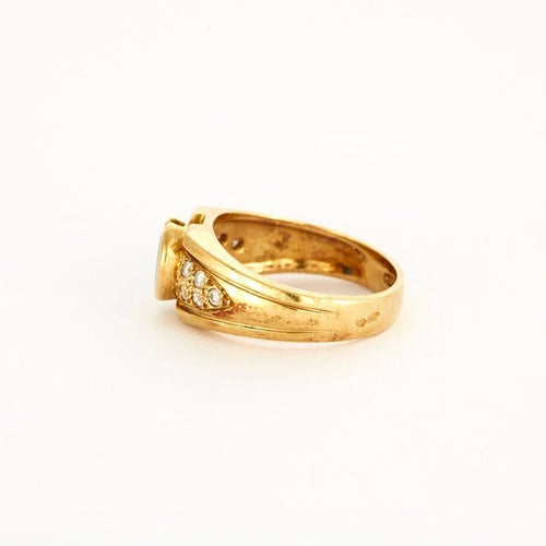 Bague 55 Bague en or jaune 750 sertie d’un saphir et de diamants 58 Facettes LP541/10