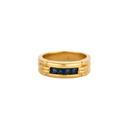 Bague 53 Alliance éternité - Bague en or jaune 750 sertie de saphirs 58 Facettes LP622/15
