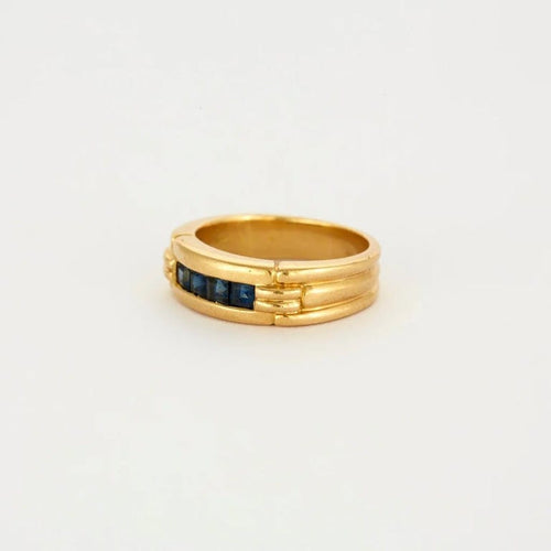 Bague 53 Alliance éternité - Bague en or jaune 750 sertie de saphirs 58 Facettes LP622/15