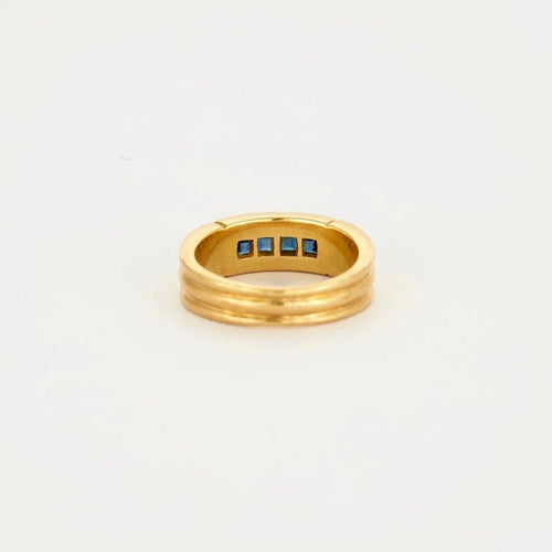 Bague 53 Alliance éternité - Bague en or jaune 750 sertie de saphirs 58 Facettes LP622/15
