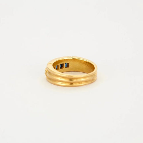 Bague 53 Alliance éternité - Bague en or jaune 750 sertie de saphirs 58 Facettes LP622/15