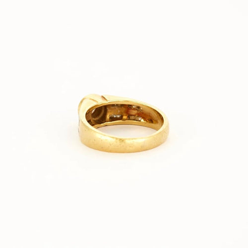 Bague 54 Bague chevalière solitaire en or jaune 18 carats et diamants 58 Facettes LP621/12