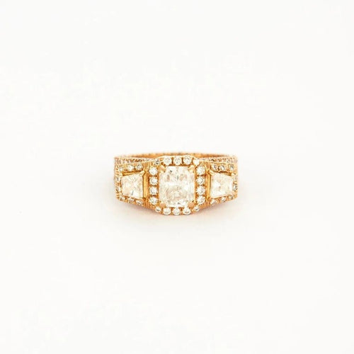 Bague 54 Bague Royale - Bague en or rose et diamants 58 Facettes LP410/12