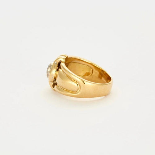 Bague 61 Bague en or jaune 18 carats avec diamant 1 ct 58 Facettes LP456/10