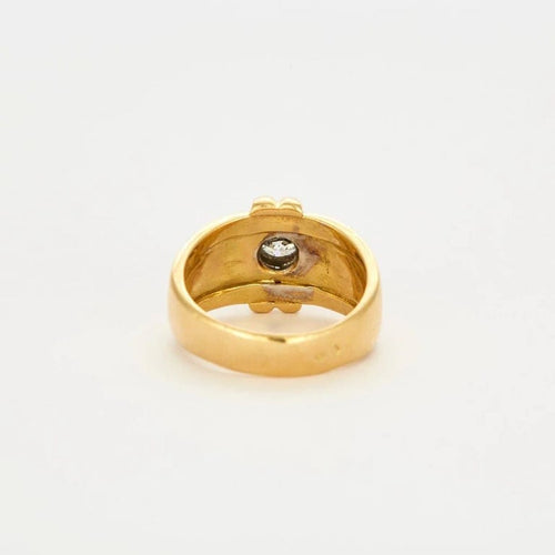 Bague 61 Bague en or jaune 18 carats avec diamant 1 ct 58 Facettes LP456/10