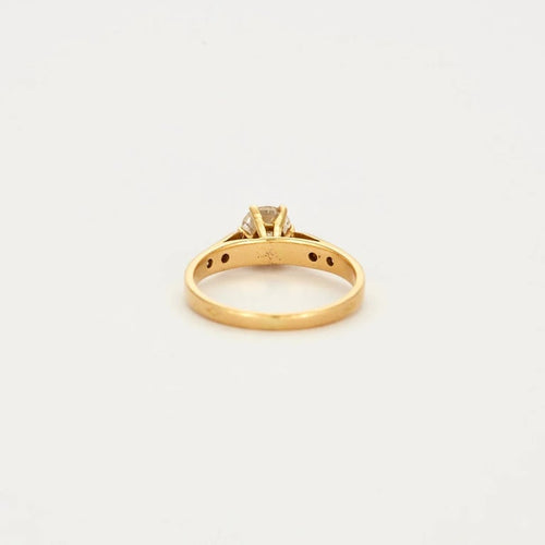 Bague 50 Bague solitaire en or jaune 18 carats et diamants 58 Facettes LP373/13