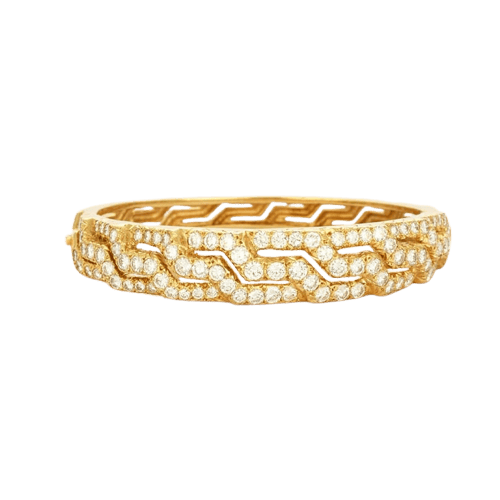 Bracelet Bracelet tank en or jaune 750 serti de diamants 58 Facettes LP467/9