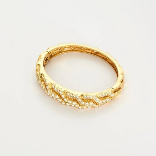 Bracelet Bracelet tank en or jaune 750 serti de diamants 58 Facettes LP467/9