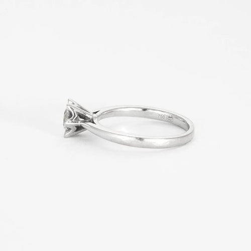 Bague 50 Bague solitaire en or blanc 750 avec diamant 0,55 ct 58 Facettes LP435/10