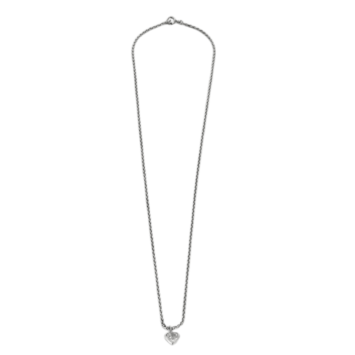 Collier Collier en or blanc avec diamant taille cœur 58 Facettes LP545/16