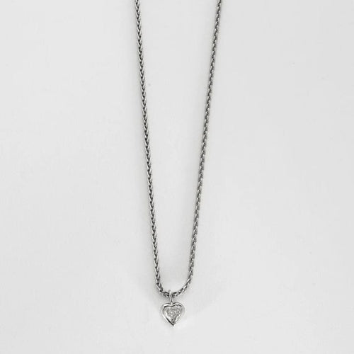 Collier Collier en or blanc avec diamant taille cœur 58 Facettes LP545/16