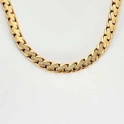 Collier Collier maille palmier en or jaune 750 serti de diamants 58 Facettes LP466/9