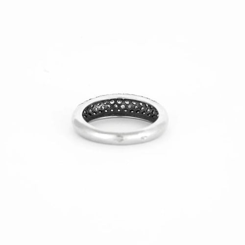 Bague 53.5 Bague jonc bande pavée en or blanc et diamants 58 Facettes LP476/10