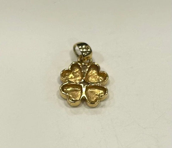 Pendentif Pendentif trèfle à 4 cœurs en or jaune et or blanc 58 Facettes LP234/3