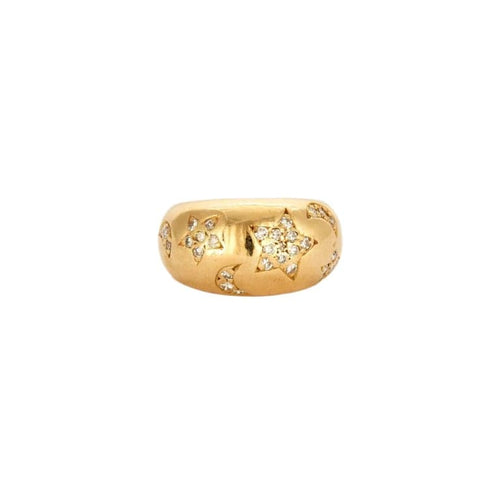 Bague 55 Bague 3 lunes et 3 étoiles en or jaune 18 carats et diamants 58 Facettes LP460/12