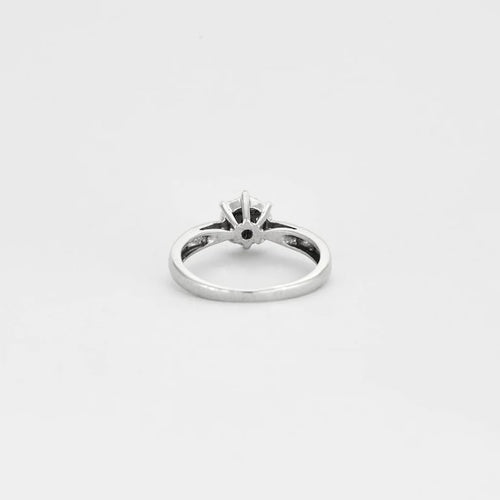 Bague 49 Bague solitaire en or blanc 18 carats et diamants 58 Facettes LP595/10