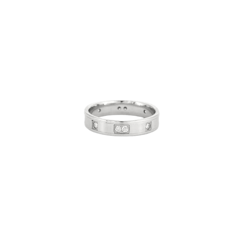 Bague 56 Alliance en or blanc 18 carats et diamants 58 Facettes LP368/10