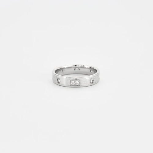 Bague 56 Alliance en or blanc 18 carats et diamants 58 Facettes LP368/10
