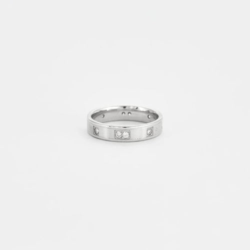 Bague 56 Alliance en or blanc 18 carats et diamants 58 Facettes LP368/10