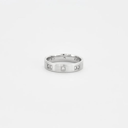 Bague 56 Alliance en or blanc 18 carats et diamants 58 Facettes LP368/10
