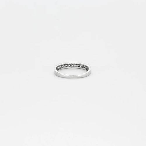 Bague 47 Alliance en or blanc 750 sertie de diamants 58 Facettes LP596/10