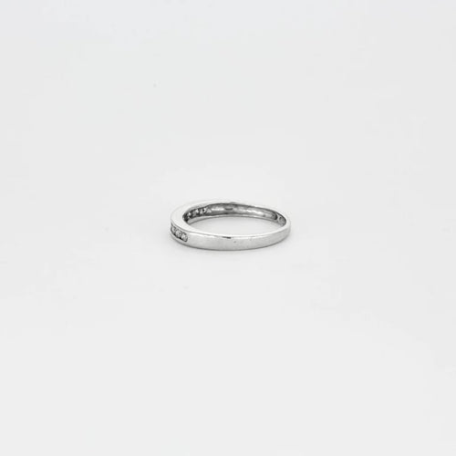 Bague 47 Alliance en or blanc 750 sertie de diamants 58 Facettes LP596/10