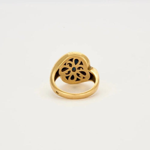 Bague 54 Bague en or jaune avec saphir ovale et diamants 58 Facettes LP833/13