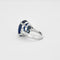Bague 55 Bague en or blanc 18 ct avec saphir de Ceylan et diamants 58 Facettes LP827/13