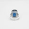 Bague 55 Bague en or blanc 18 ct avec saphir de Ceylan et diamants 58 Facettes LP827/13
