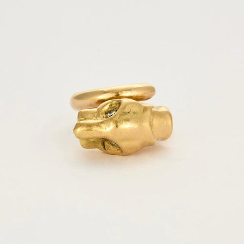 Bague 55 Bague félin en or jaune avec diamants 58 Facettes LP462/13