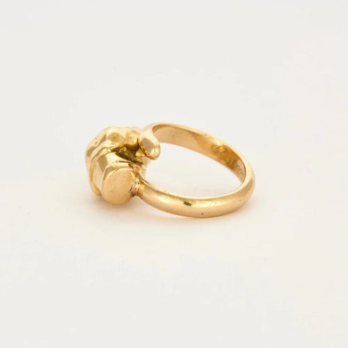 Bague 55 Bague félin en or jaune avec diamants 58 Facettes LP462/13