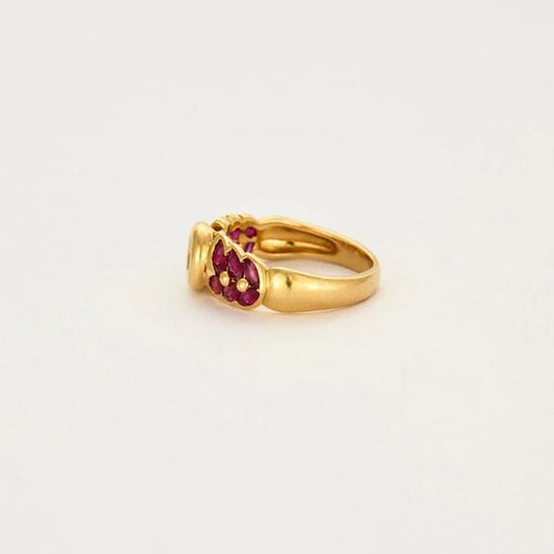 Bague 51.5 Bague en or jaune sertie d’un diamant et de rubis 58 Facettes LP779/13