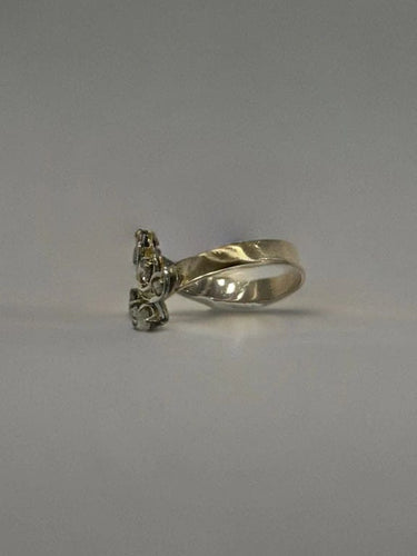 Bague 55 Bague feuillage Art déco en or rose et platine avec diamants 58 Facettes LP888/13
