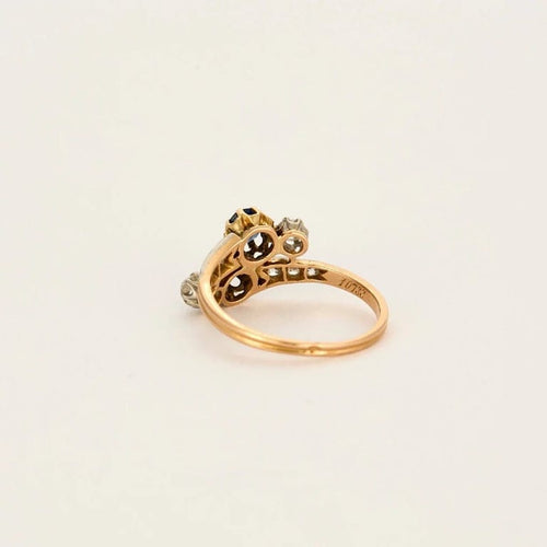 Bague 54 Bague Toi et Moi en or rose et blanc, saphirs et diamants 58 Facettes LP913/BET