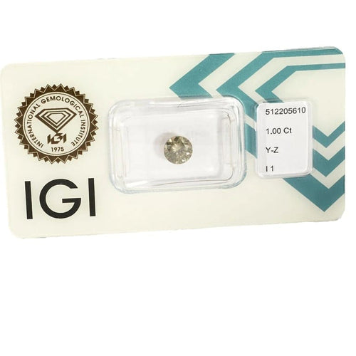 Bague IGI - Diamant rond taille brillant scellé 1,00 ct 58 Facettes LP304
