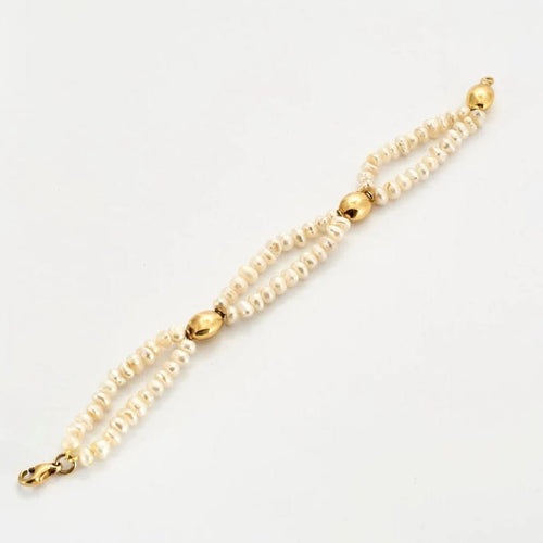 Bracelet Bracelet en or jaune 750 avec perles baroques 58 Facettes LP935/BET