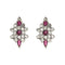 Boucles d'oreilles Boucles d’oreilles dormeuses en or blanc 750 avec diamants et rubis 58 Facettes LP782/16