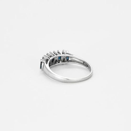 Bague 55 Bague anneau en or blanc 750 sertie de saphirs et diamants 58 Facettes LP970/13