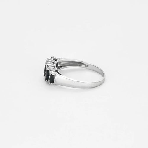 Bague 55 Bague anneau en or blanc 750 sertie de saphirs et diamants 58 Facettes LP970/13