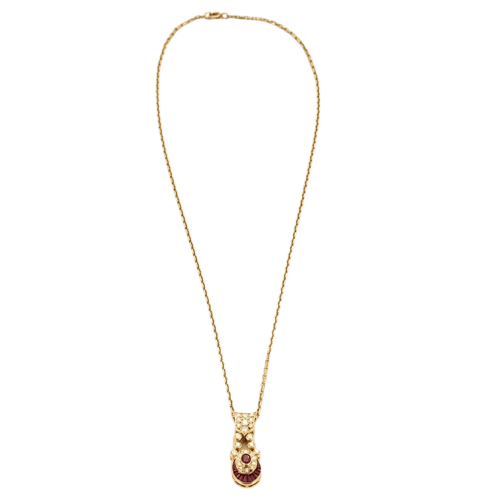Collier Collier - Pendentif en or jaune avec diamants et rubis 58 Facettes LP988/9